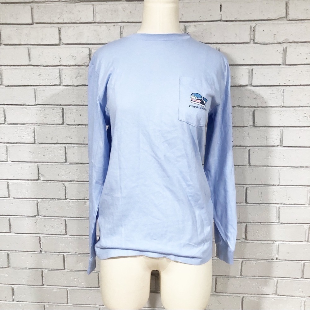 Vineyard‎ Vines Boys’ Glow-In-The-Dark Snowboard Whale Long-Sleeve Pocket Tee